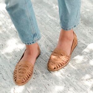 Nisolo Women’s Huarache Almond Brown Sandals sz 9